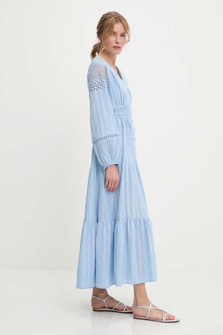 Хлопковое платье Answear.LAB maxi расклешённая