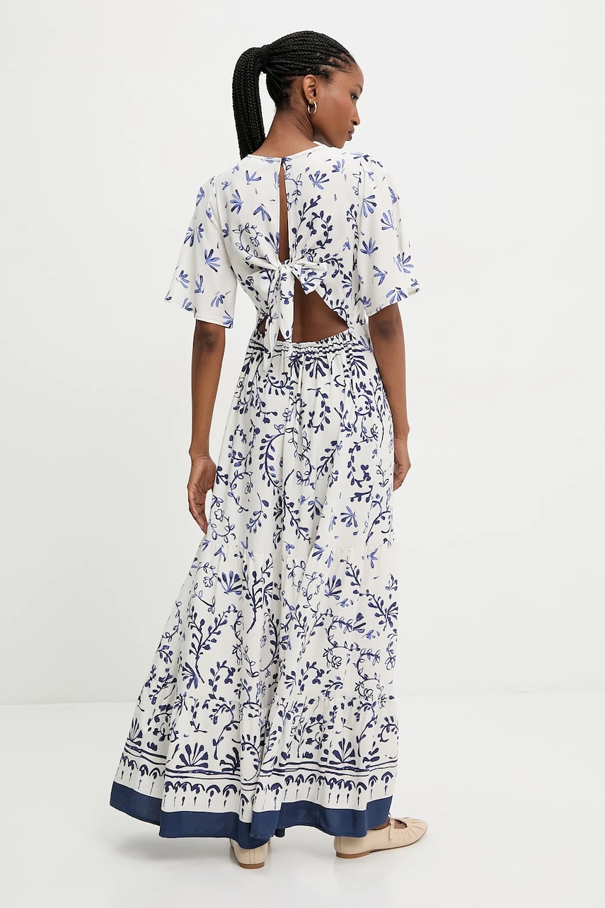 Answear Lab rochie culoarea alb, maxi, evazată