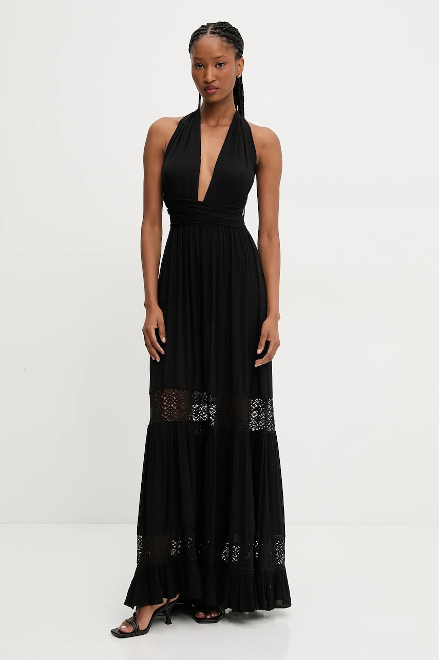 Answear Lab rochie culoarea negru, maxi, evazată