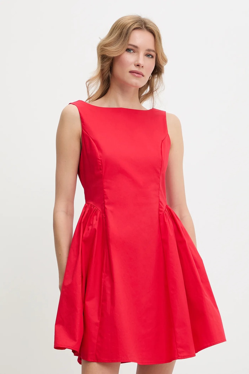 Answear Lab rochie culoarea rosu, mini, evazată