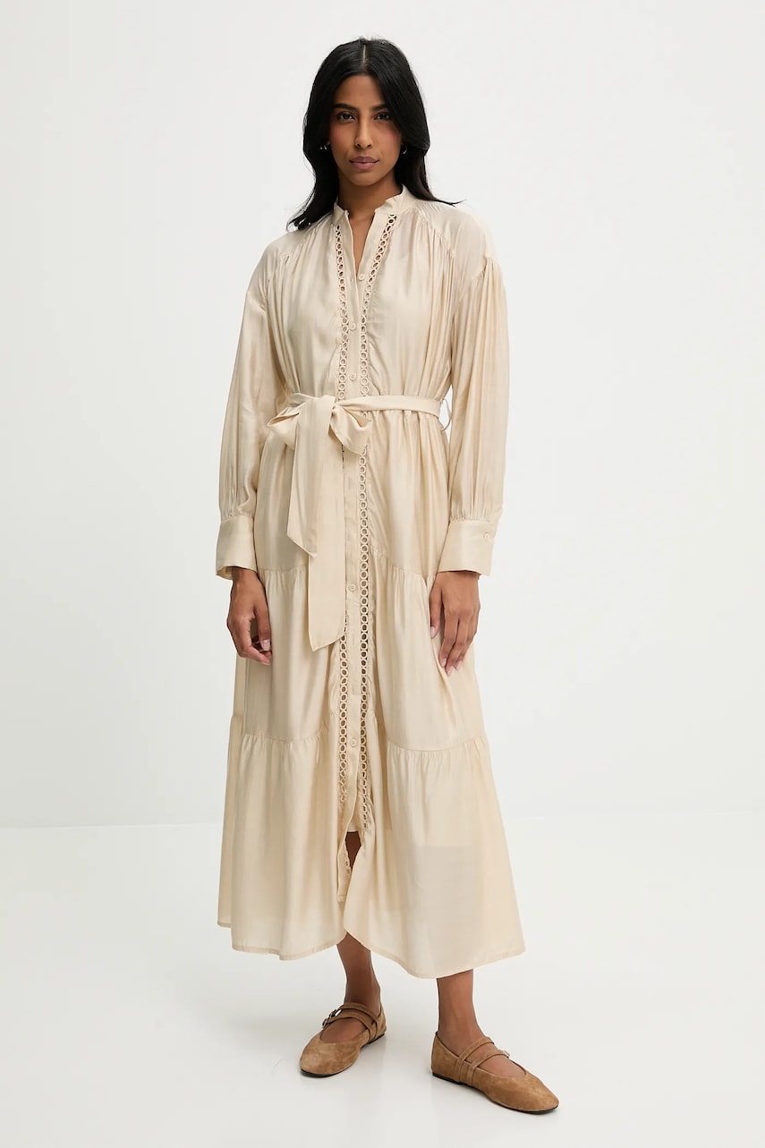 Answear Lab rochie culoarea bej, midi, evazati