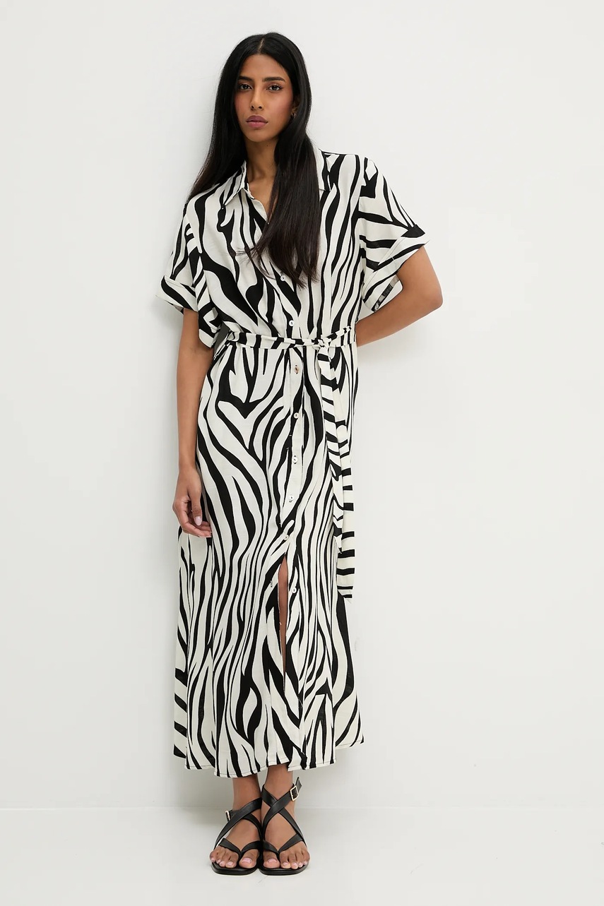 Answear Lab rochie din in culoarea negru, maxi, evazata