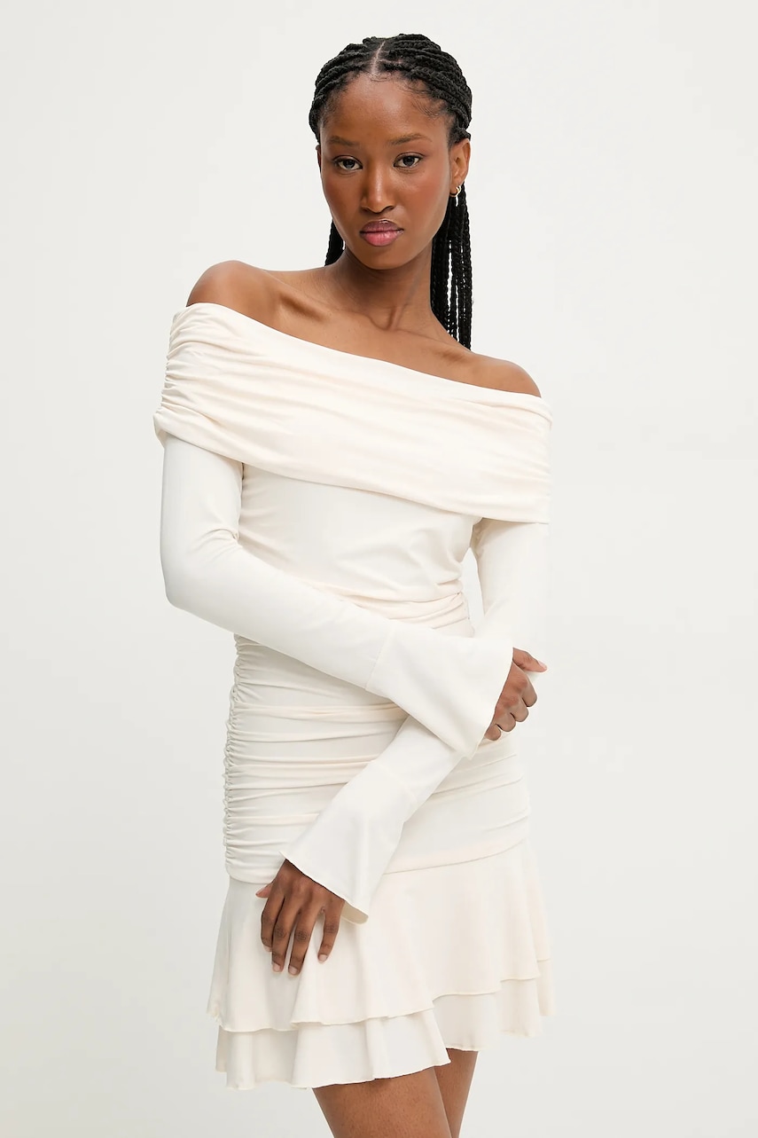 Answear Lab rochie culoarea bej, mini, evazată