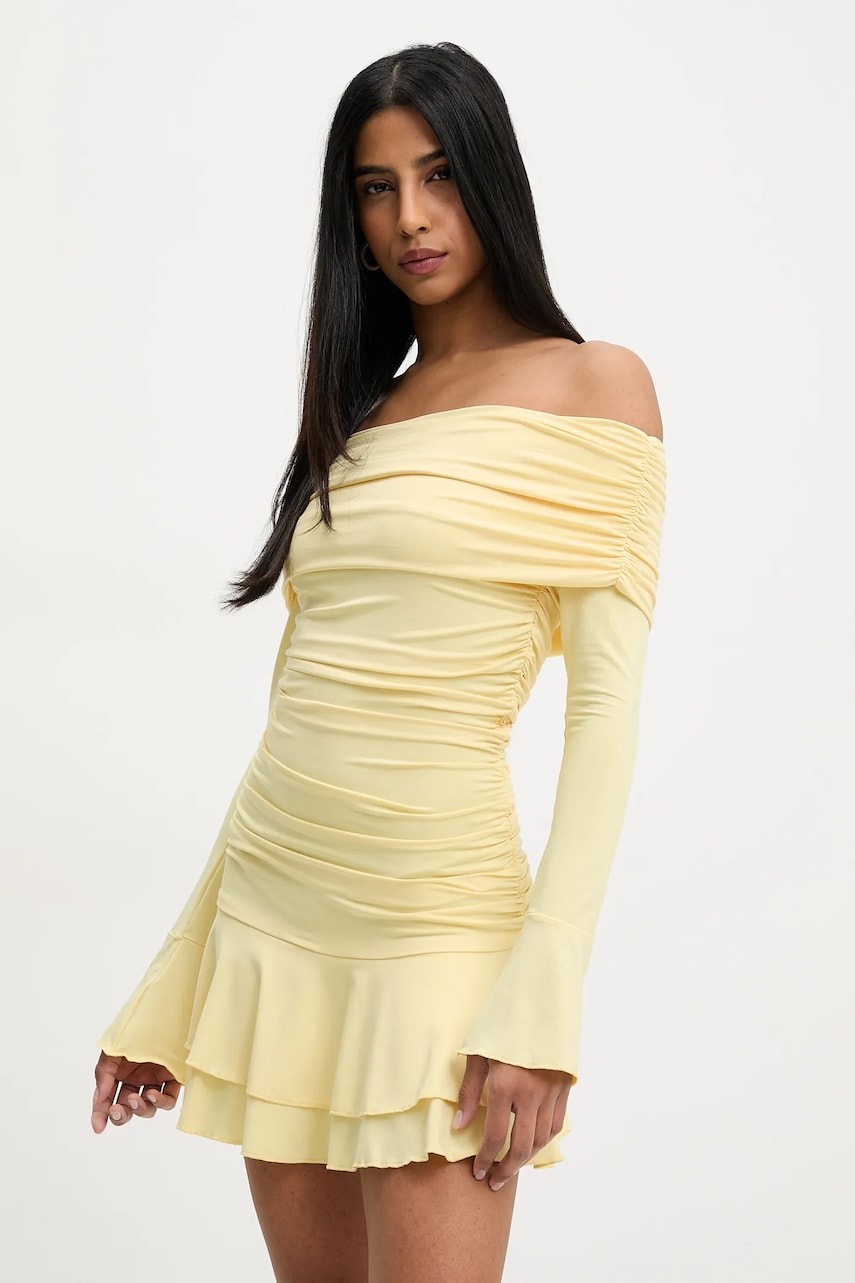 Answear Lab rochie culoarea galben, mini, evazati Answear Lab rochie culoarea galben, mini, evazati