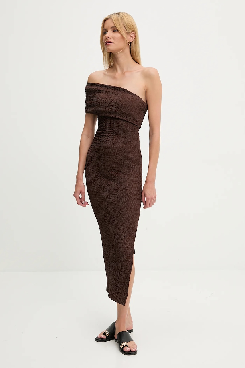Answear Lab rochie culoarea maro, maxi, mulată