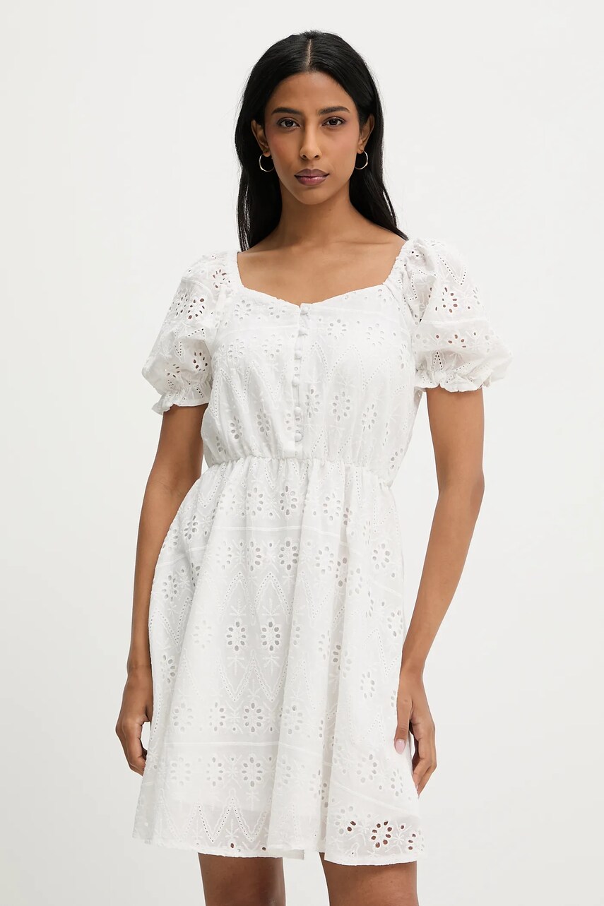 Answear Lab rochie din bumbac culoarea alb, mini, evazati