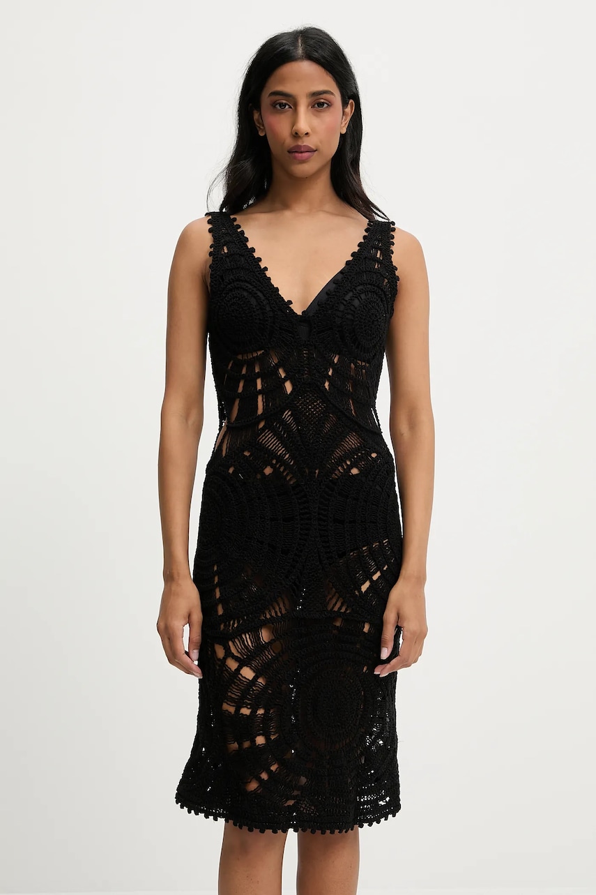 Answear Lab rochie din bumbac culoarea negru, mini, mulata