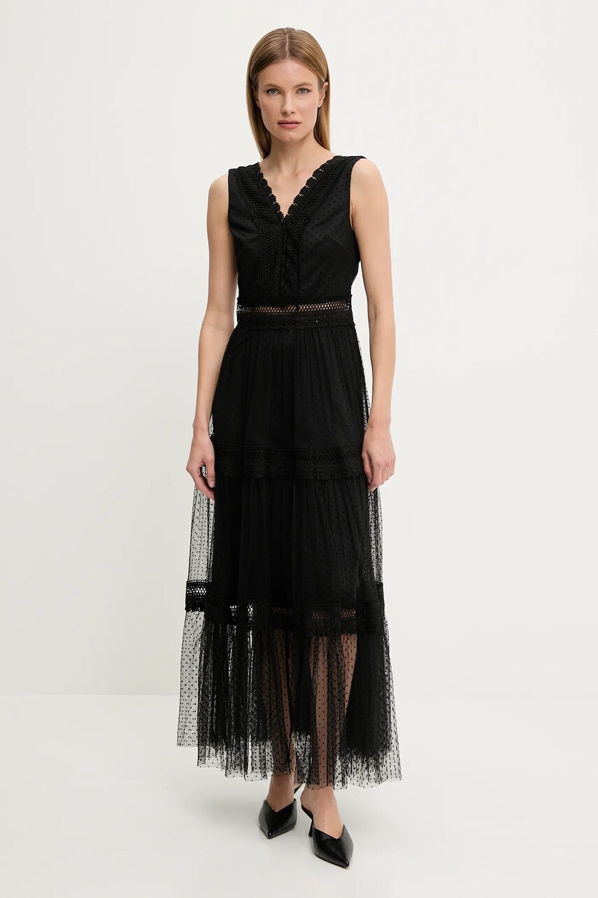 Answear Lab rochie culoarea negru, maxi, evazată