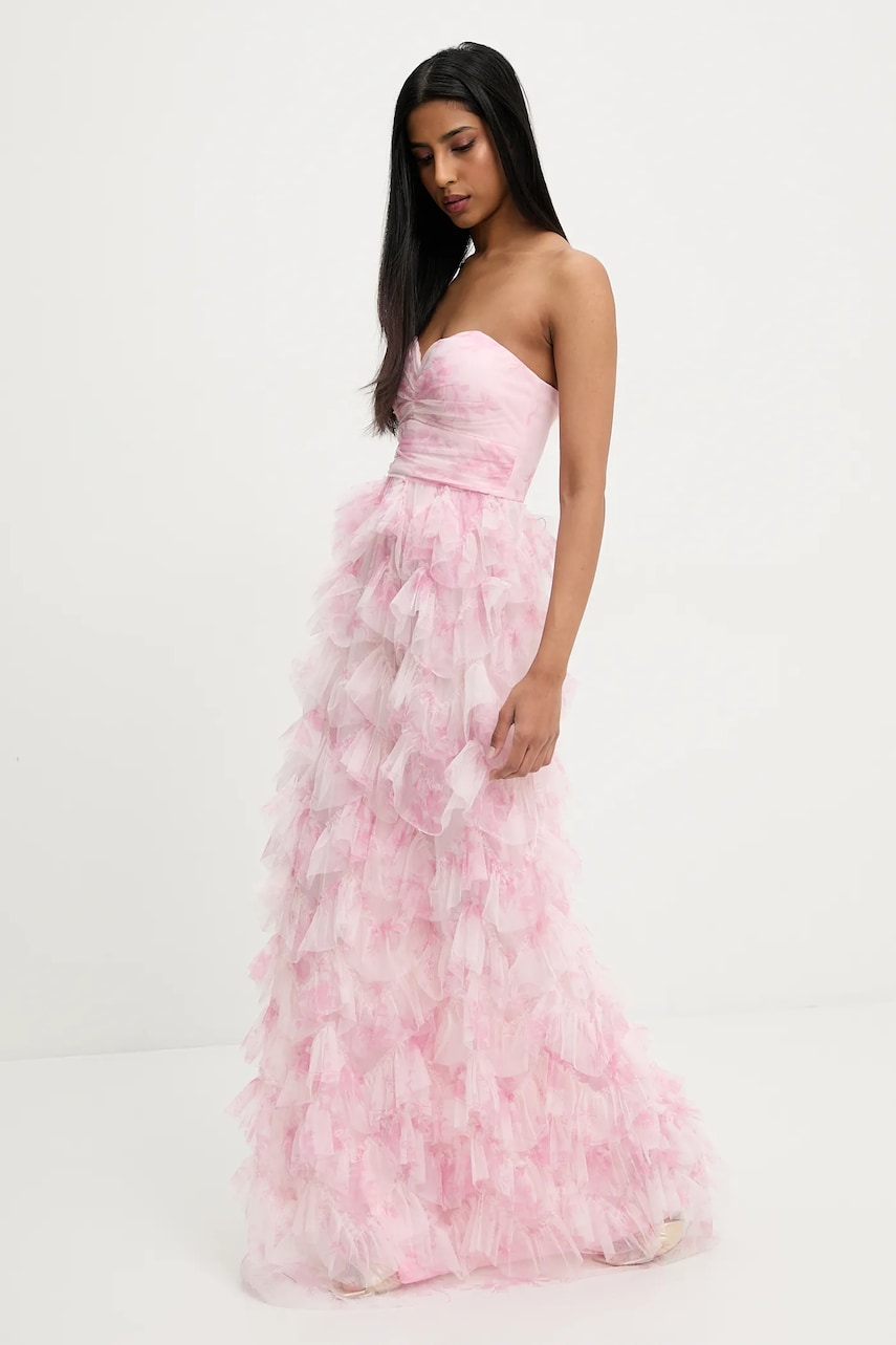 Answear Lab rochie culoarea roz, maxi, evazată