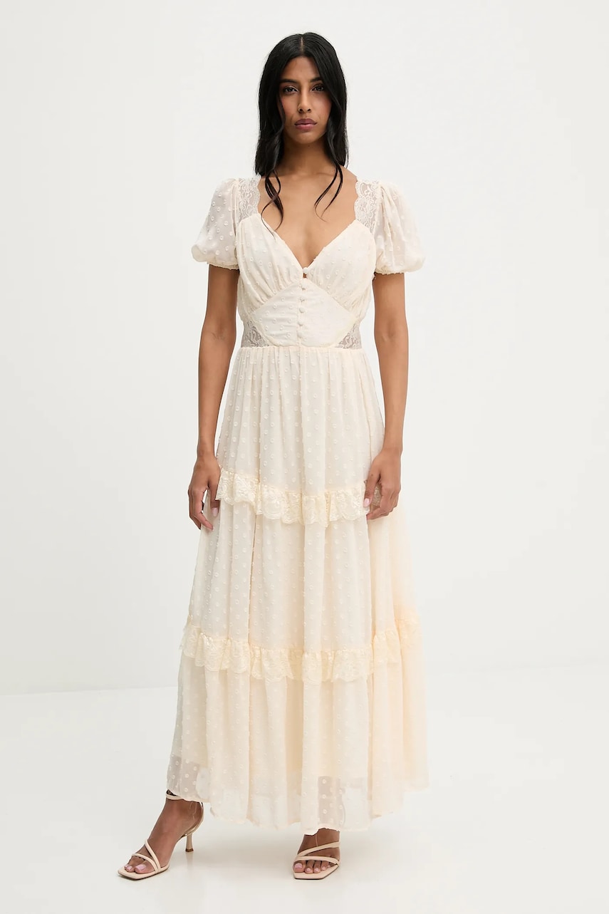 Answear Lab rochie culoarea bej, maxi, evazata