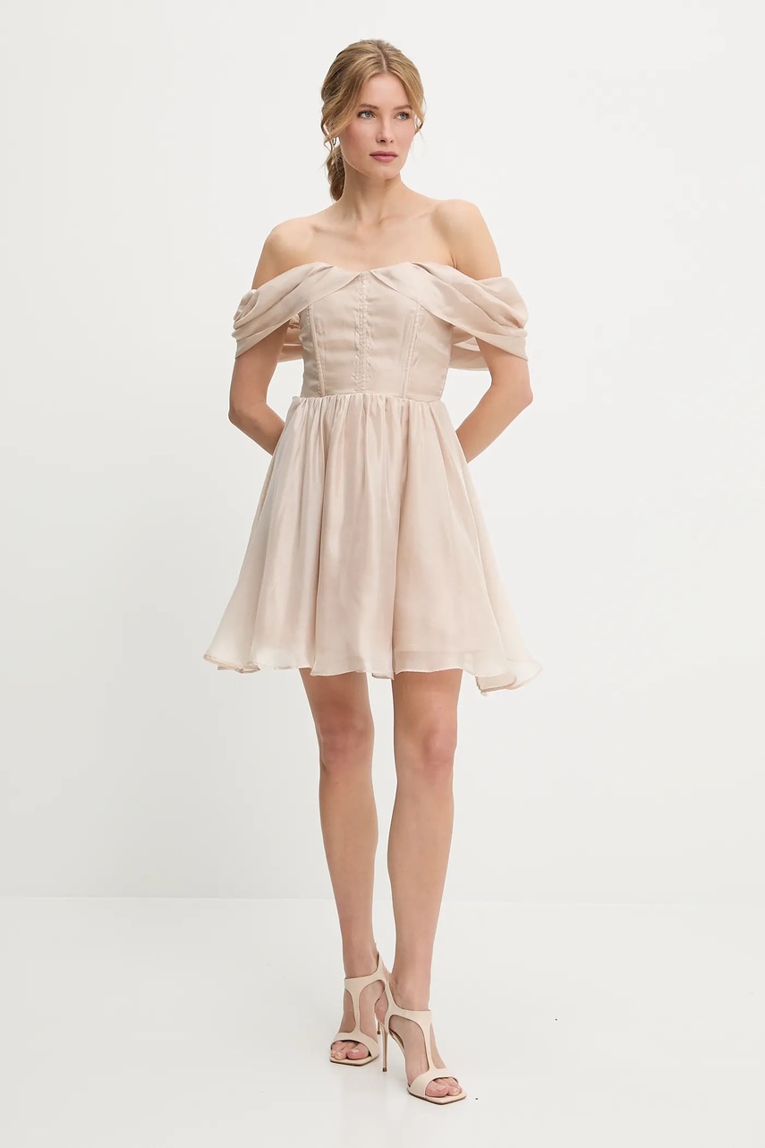 Платье Answear.LAB цвет бежевый mini расклешённая