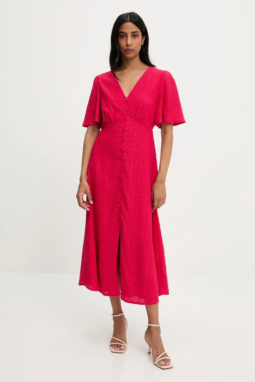 Платье Answear.LAB цвет розовый midi расклешённая