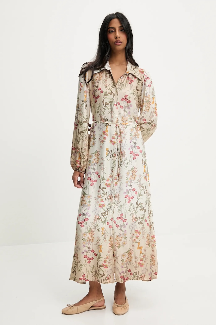 Answear Lab rochie culoarea bej, maxi, evazati
