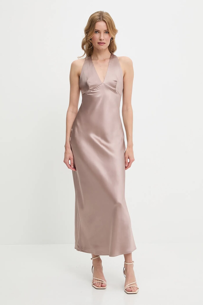 Answear Lab rochie culoarea maro, maxi, mulata