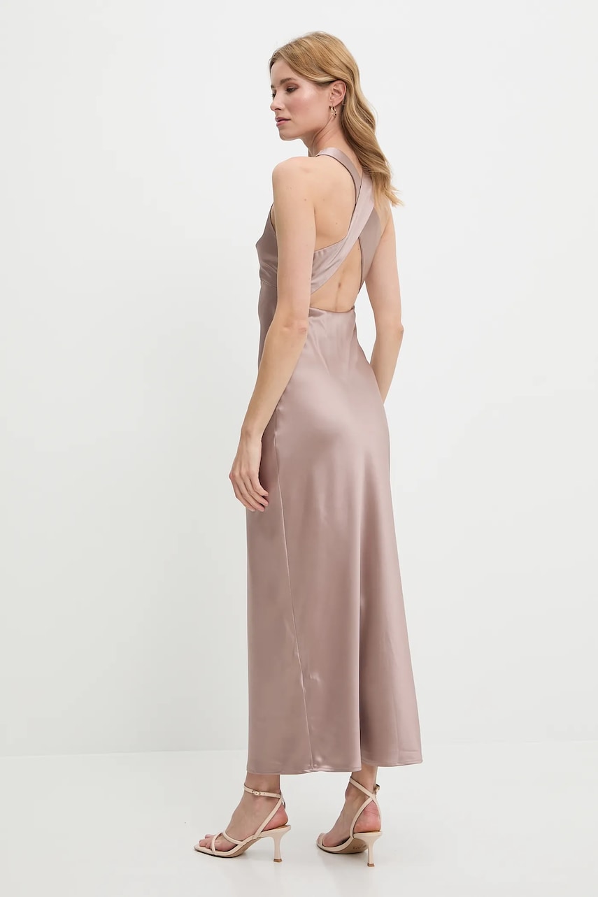 Answear Lab rochie culoarea maro, maxi, mulată