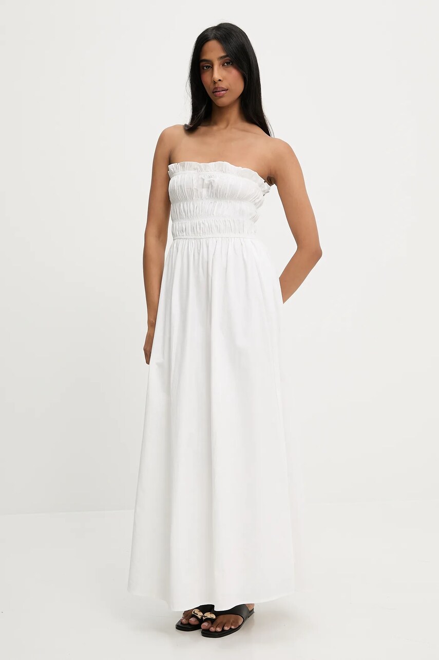 Answear Lab rochie din bumbac culoarea alb, maxi, evazati
