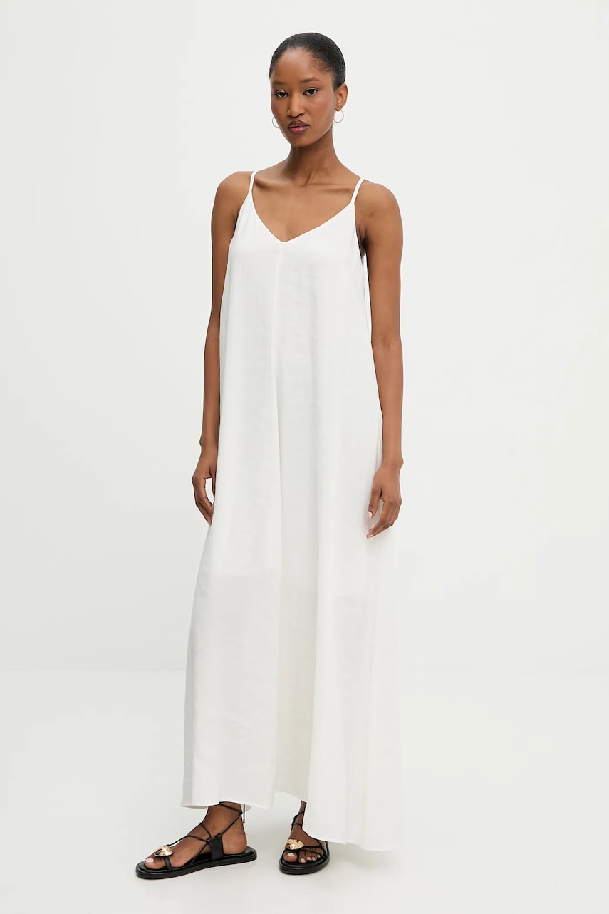 Answear Lab rochie culoarea alb, maxi, evazată