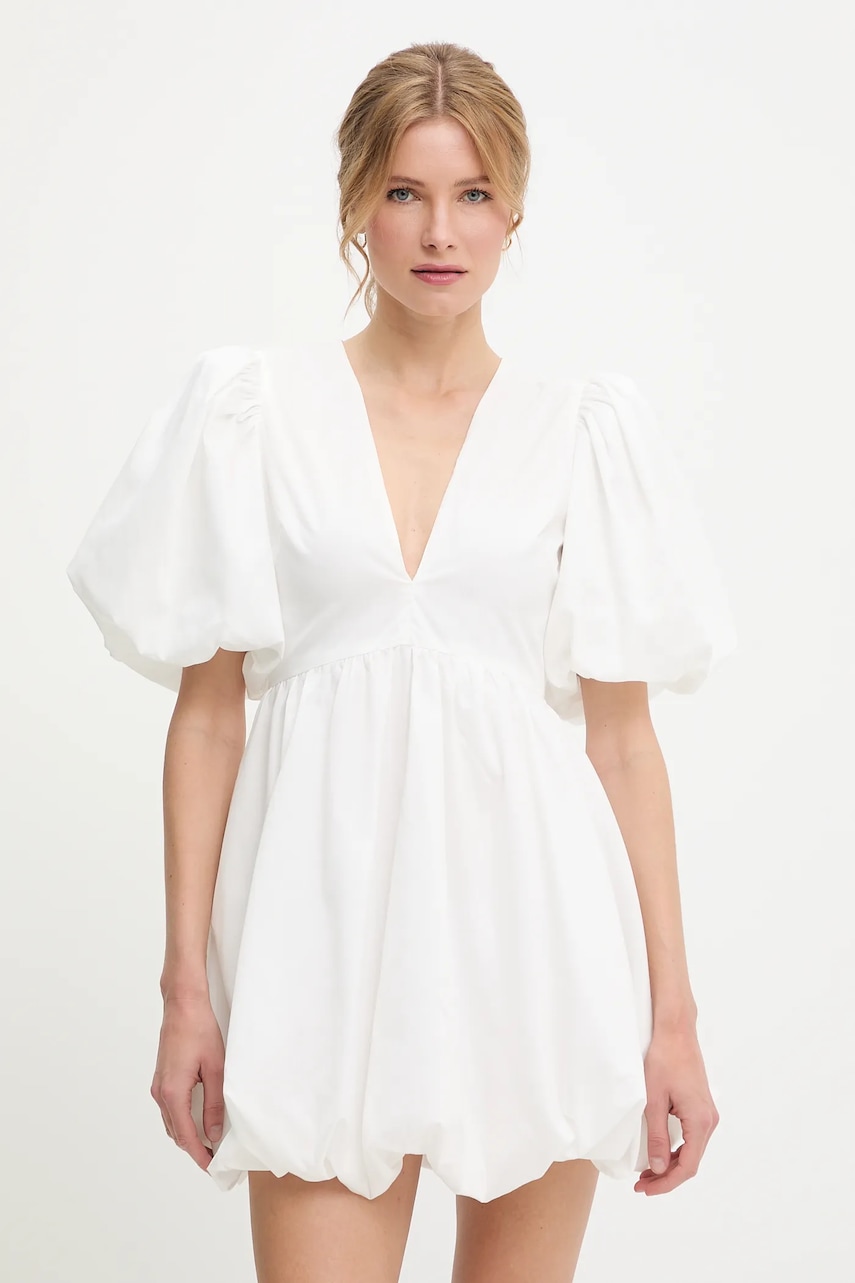 Answear Lab rochie culoarea alb, mini, evazată