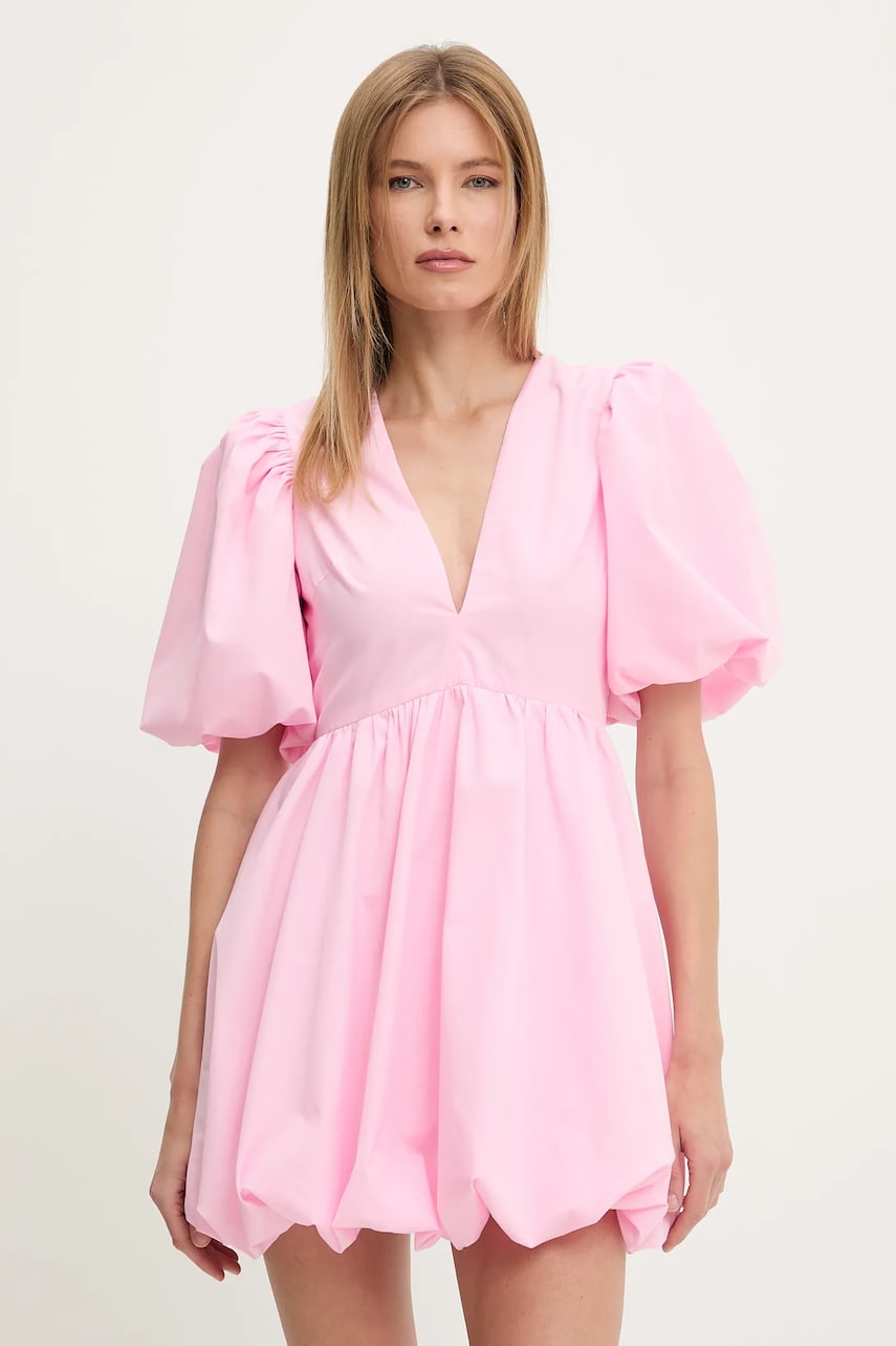 Answear Lab rochie culoarea roz, mini, evazată