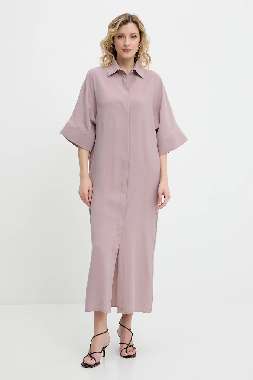 Answear Lab rochie culoarea roz, midi, oversize