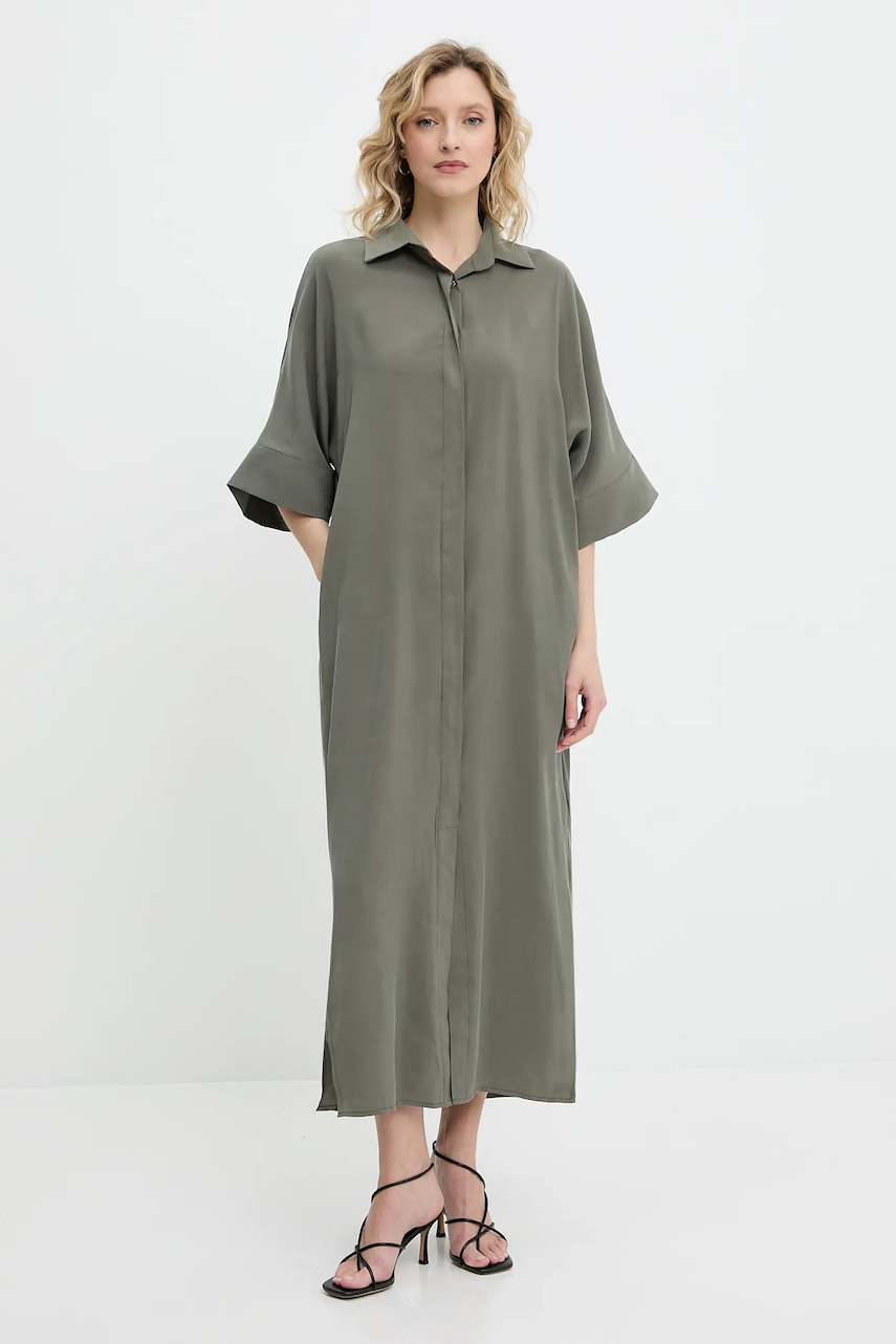 Answear Lab rochie culoarea verde, midi, oversize