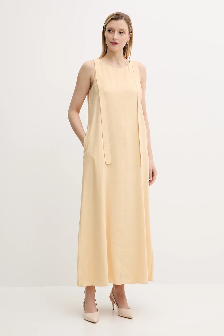 Answear Lab rochie din bumbac culoarea galben, mini, evazată