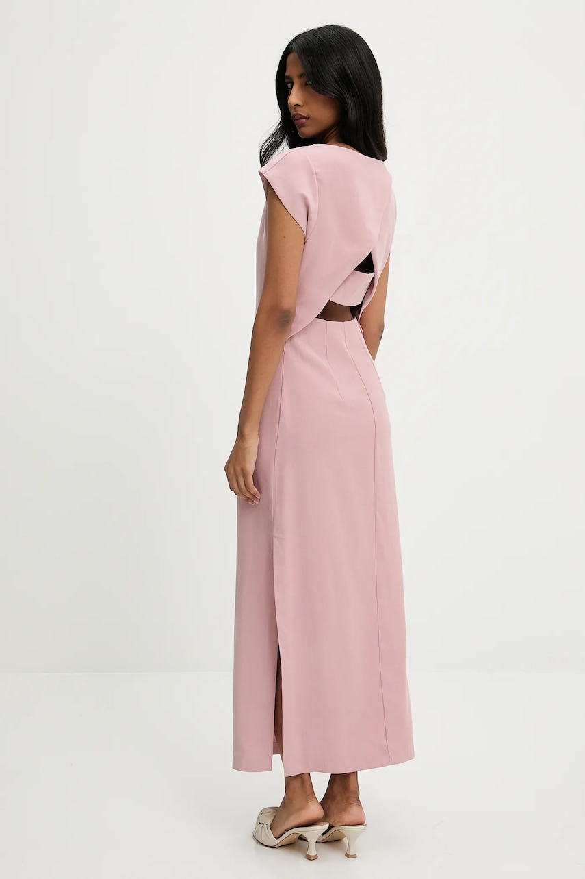 Answear Lab rochie culoarea roz, maxi, mulata