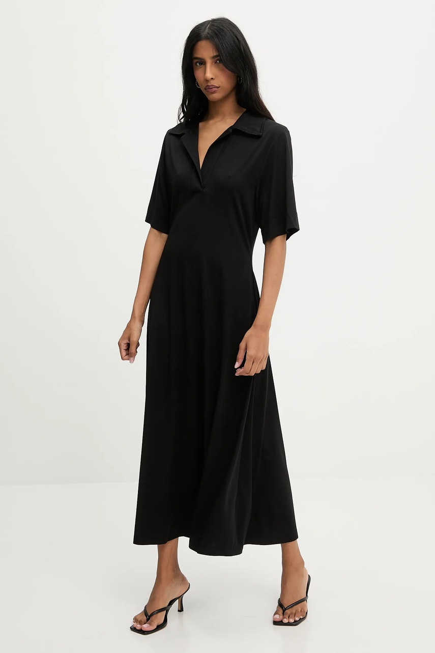 Платье Answear.LAB цвет чёрный maxi расклешённая