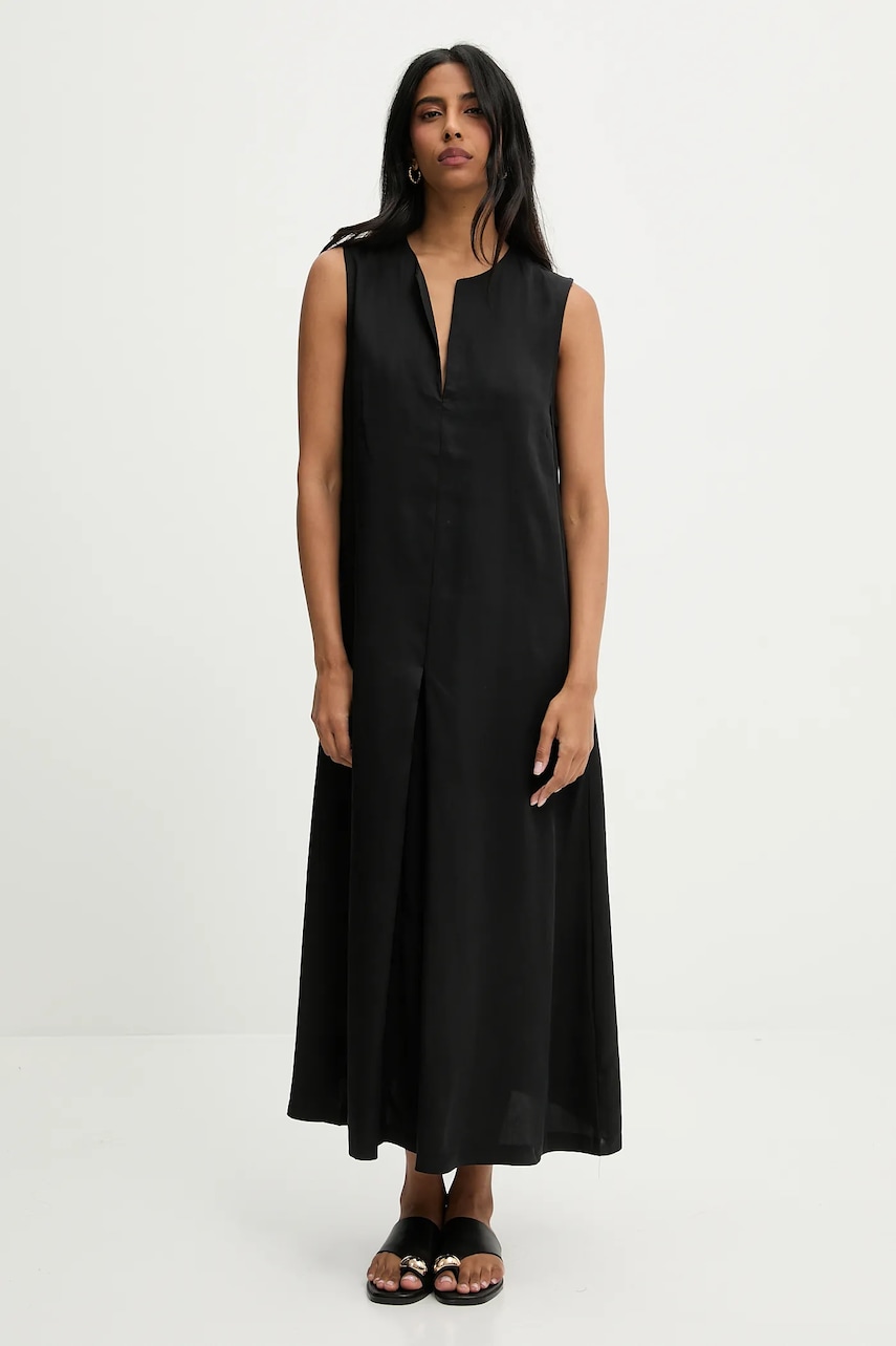 Answear Lab rochie culoarea negru, midi, evazată