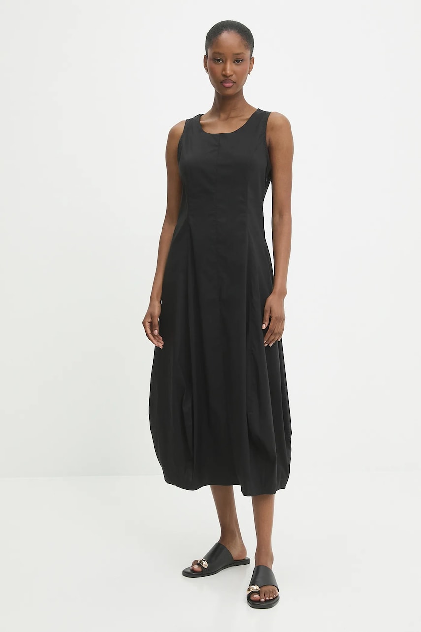 Answear Lab rochie culoarea negru, midi, evazată