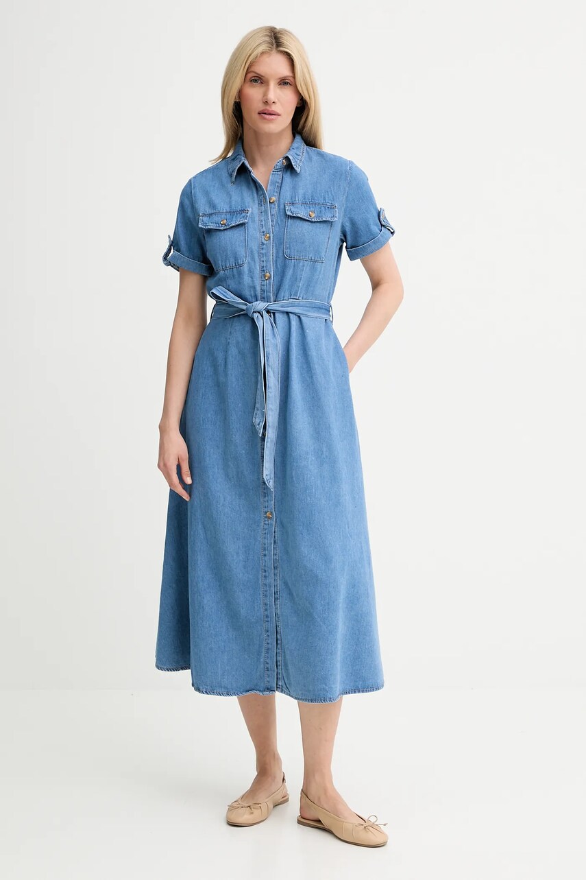 Answear Lab rochie din denim midi, evazată