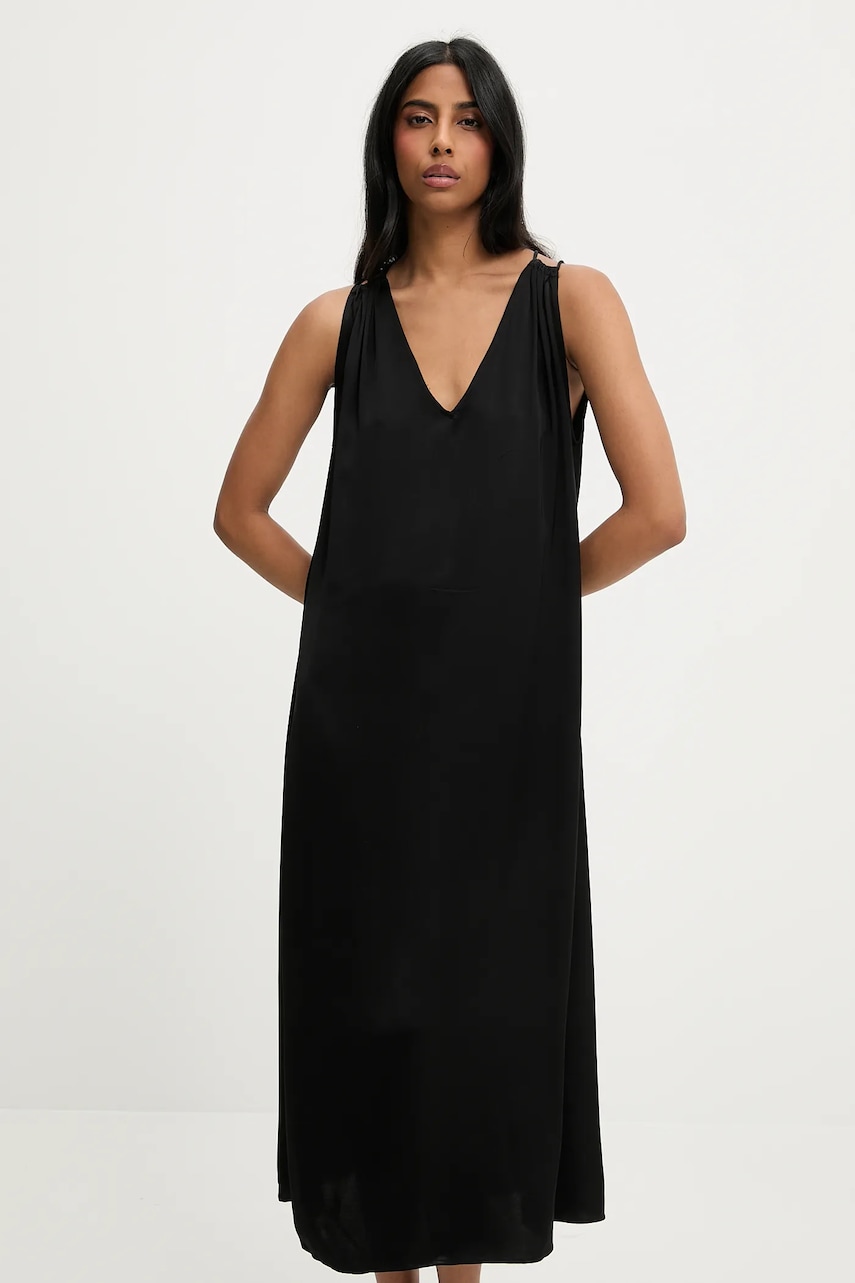 Answear Lab rochie culoarea negru, midi, dreapta