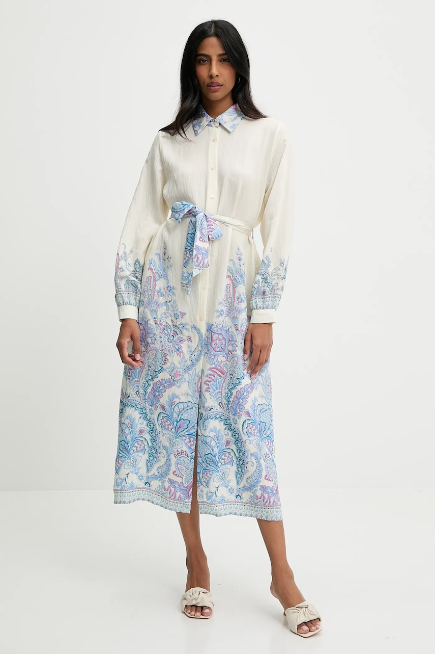 Answear Lab rochie culoarea bej, maxi, evazată