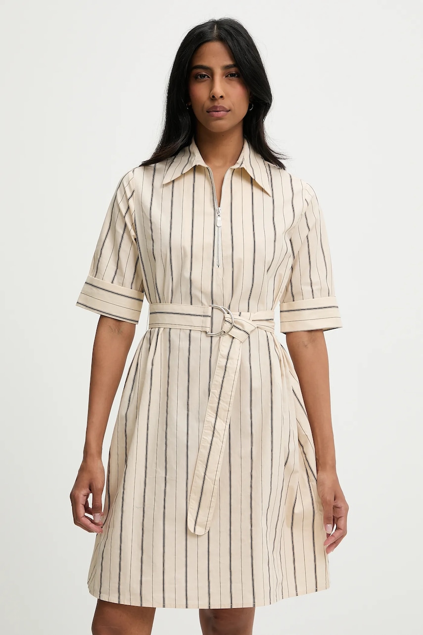 Answear Lab rochie din bumbac culoarea bej, mini, evazată