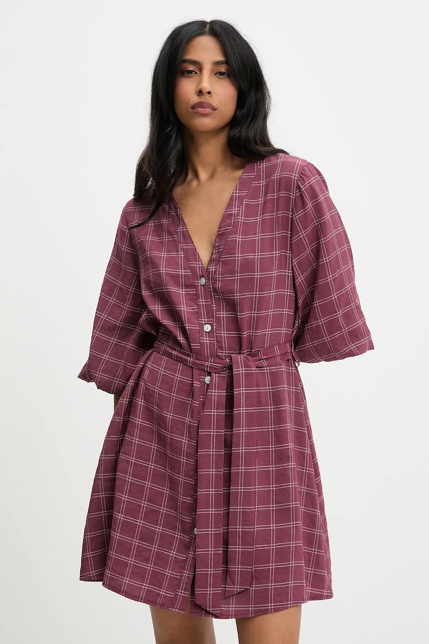 Answear Lab rochie culoarea bordo, mini, evazată