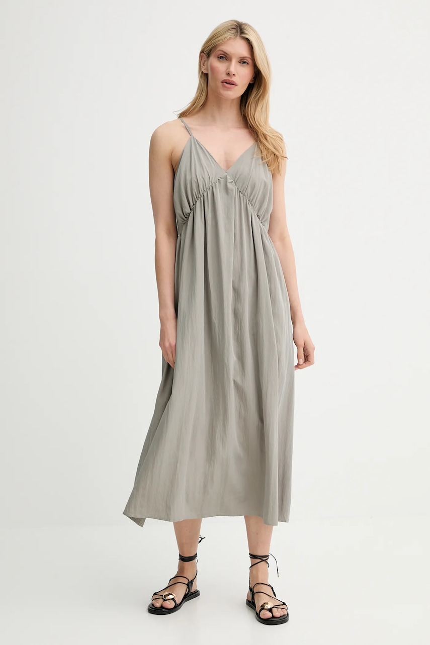 Answear Lab rochie culoarea verde, midi, evazată