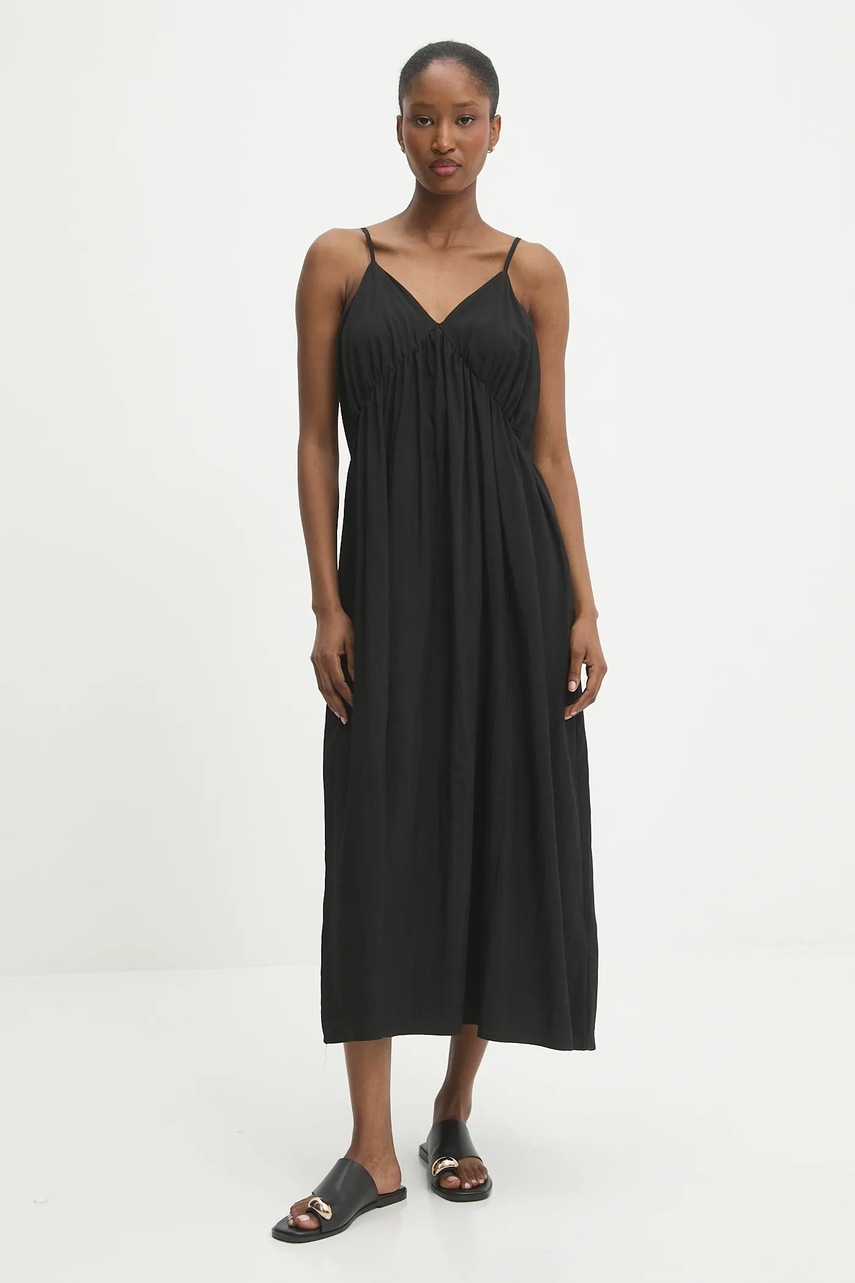 Answear Lab rochie culoarea negru, midi, evazată