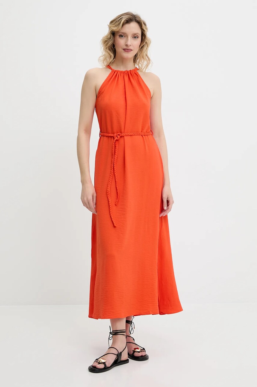 Answear Lab rochie culoarea portocaliu, maxi, evazată
