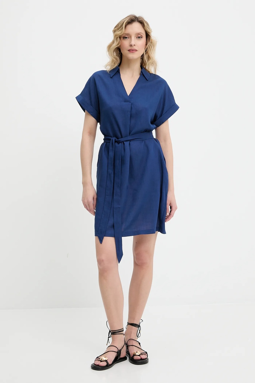 Платье с кашемиром Answear.LAB цвет синий mini расклешённая