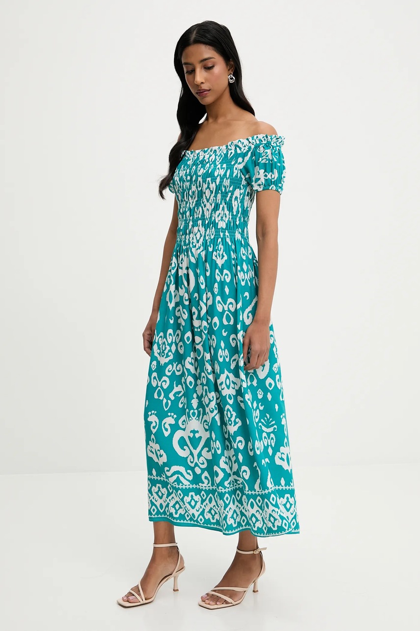 Платье Answear.LAB цвет зелёный midi расклешённая