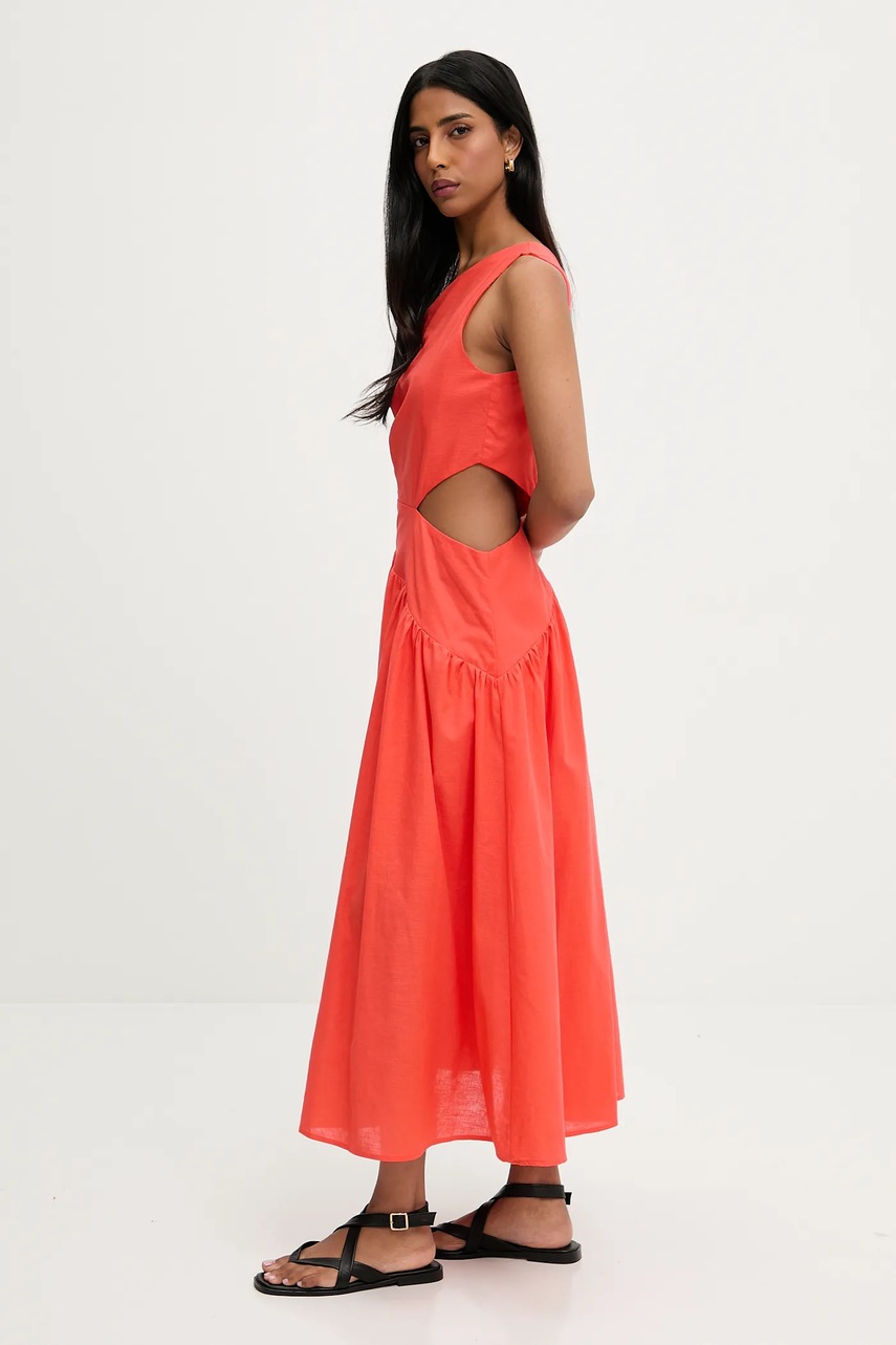Платье Answear.LAB цвет красный maxi расклешённая