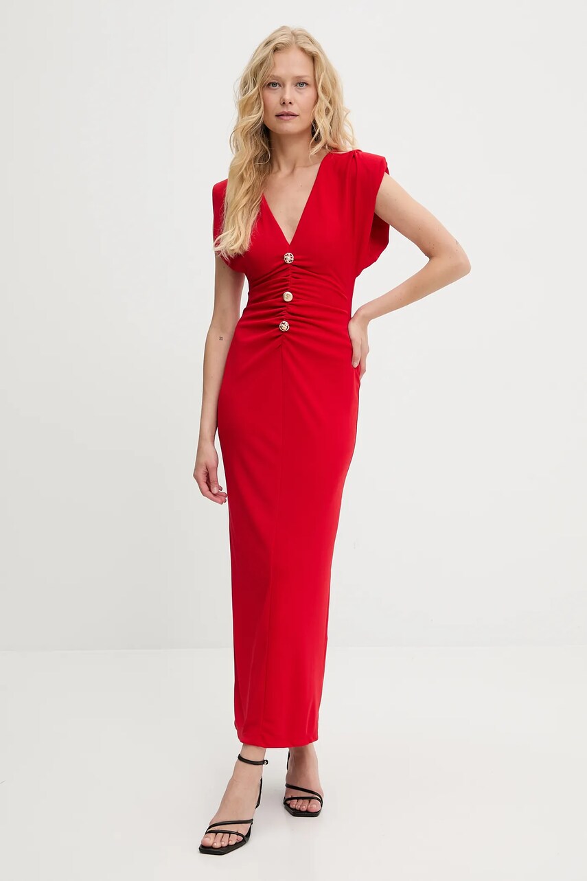 Answear Lab rochie culoarea rosu, maxi, evazată