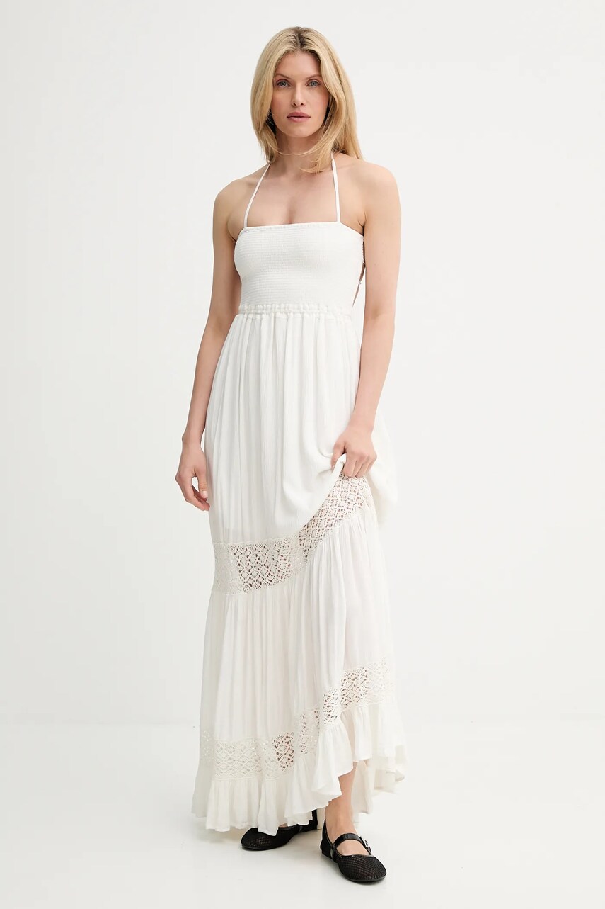 Answear Lab rochie culoarea alb, maxi, evazată