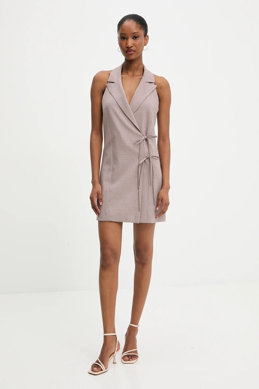 Платье Answear.LAB цвет коричневый mini прямая