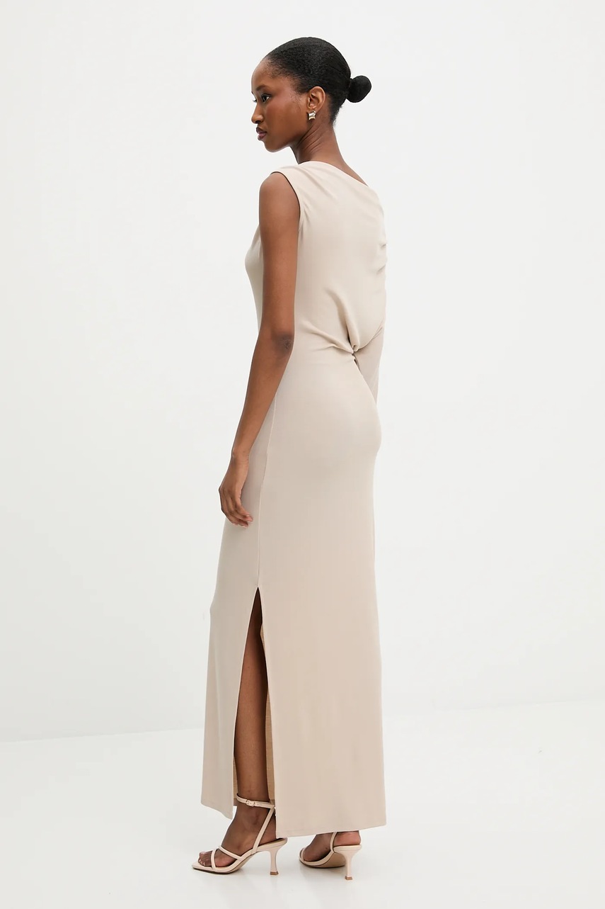 Платье Answear.LAB цвет бежевый maxi облегающее