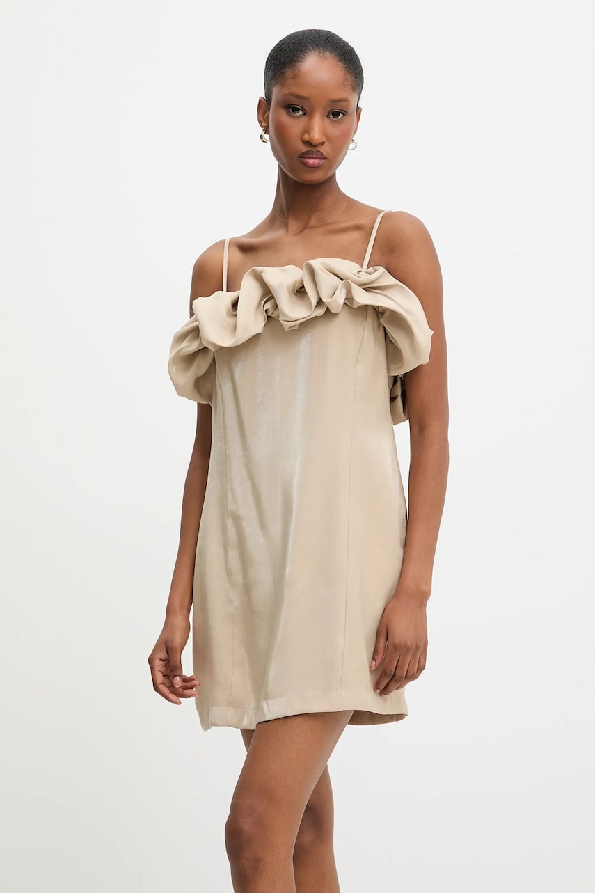 Answear Lab rochie culoarea bej, mini, mulata