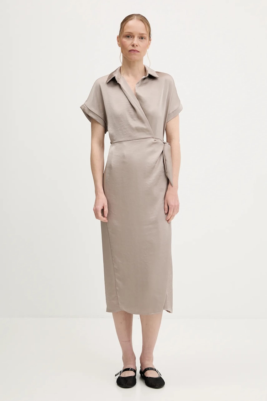 Answear Lab rochie culoarea bej, midi, drept
