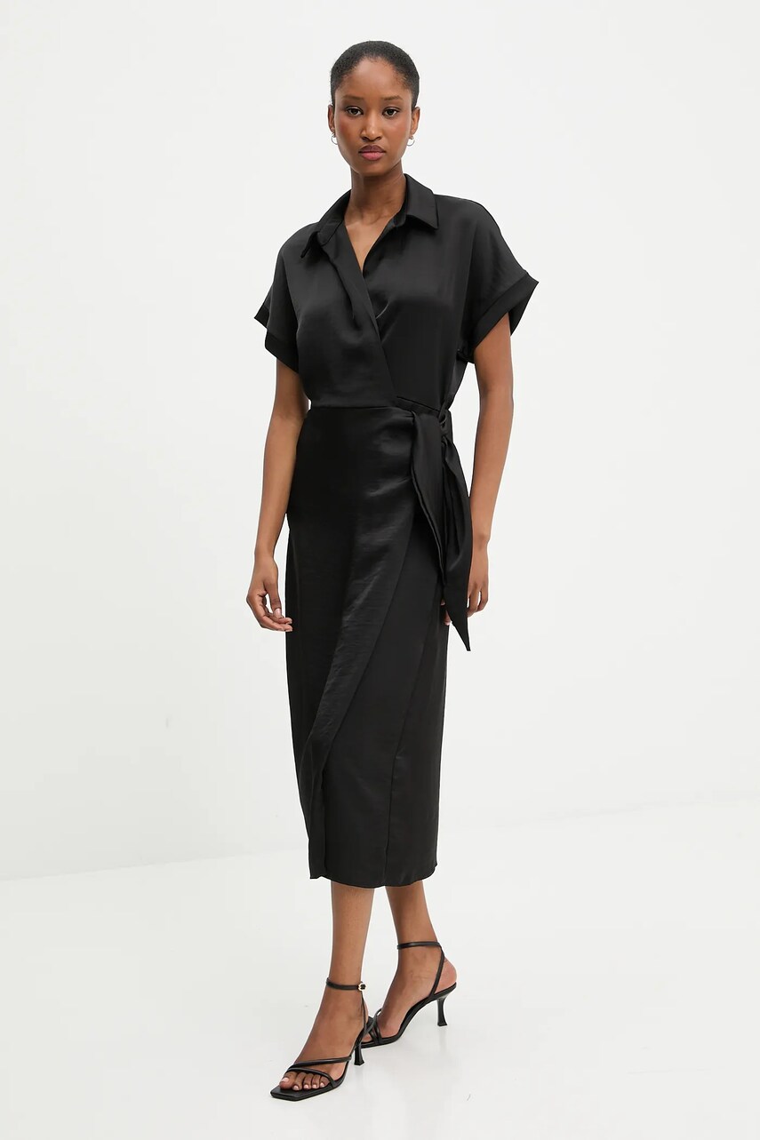 Answear Lab rochie culoarea negru, midi, drept