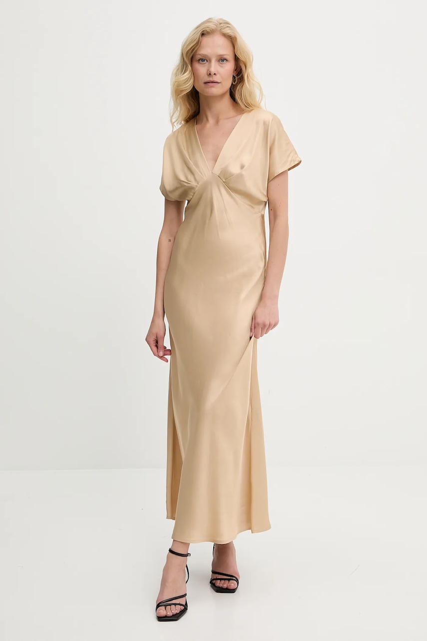 Answear Lab rochie culoarea bej, maxi, evazati