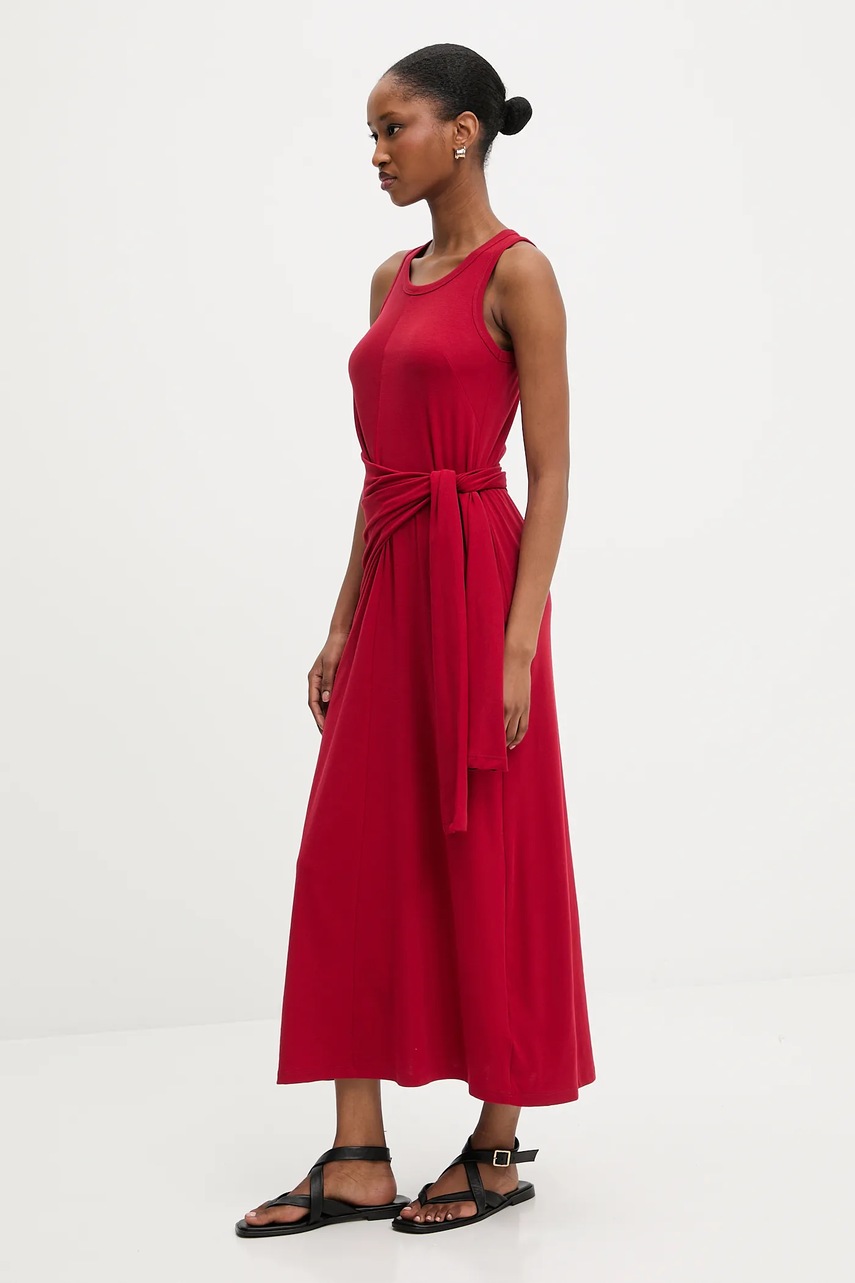 Платье Answear.LAB цвет красный maxi расклешённая